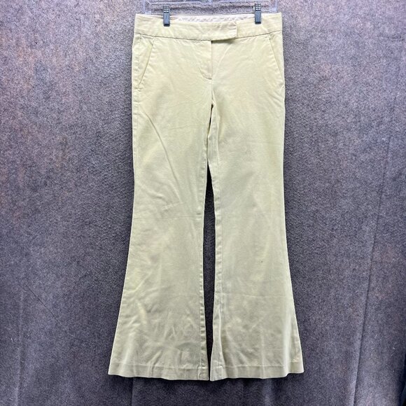 Theory Pants Women 4 Yellow Dress Slacks Bootcut Flare Career Workwear - Picture 1 of 11
